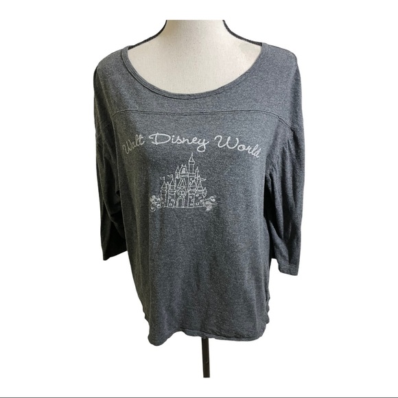 Disney Walt Disney world castle T-shirt. Grey size large. Magic kingdom. - Picture 1 of 8